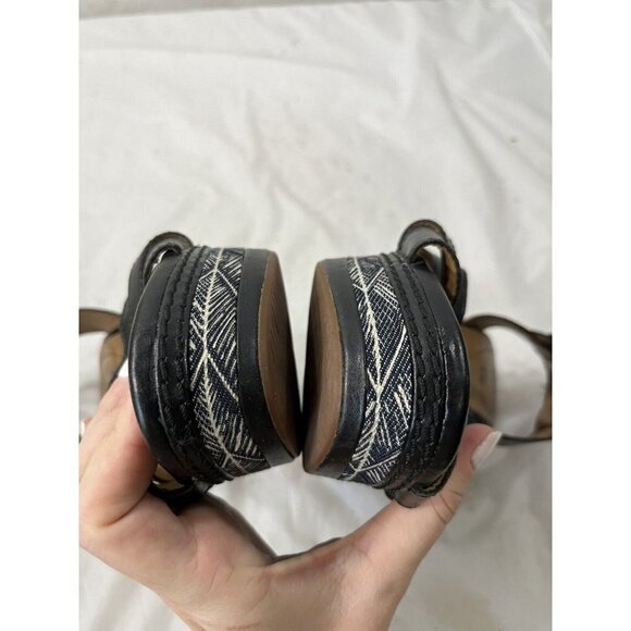 Clarks Zia Noble Ankle Strap Wedge Sandals Black Size 9 Medium - Picture 11 of 15